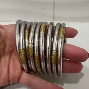 Budhagirl all weather silver bangles